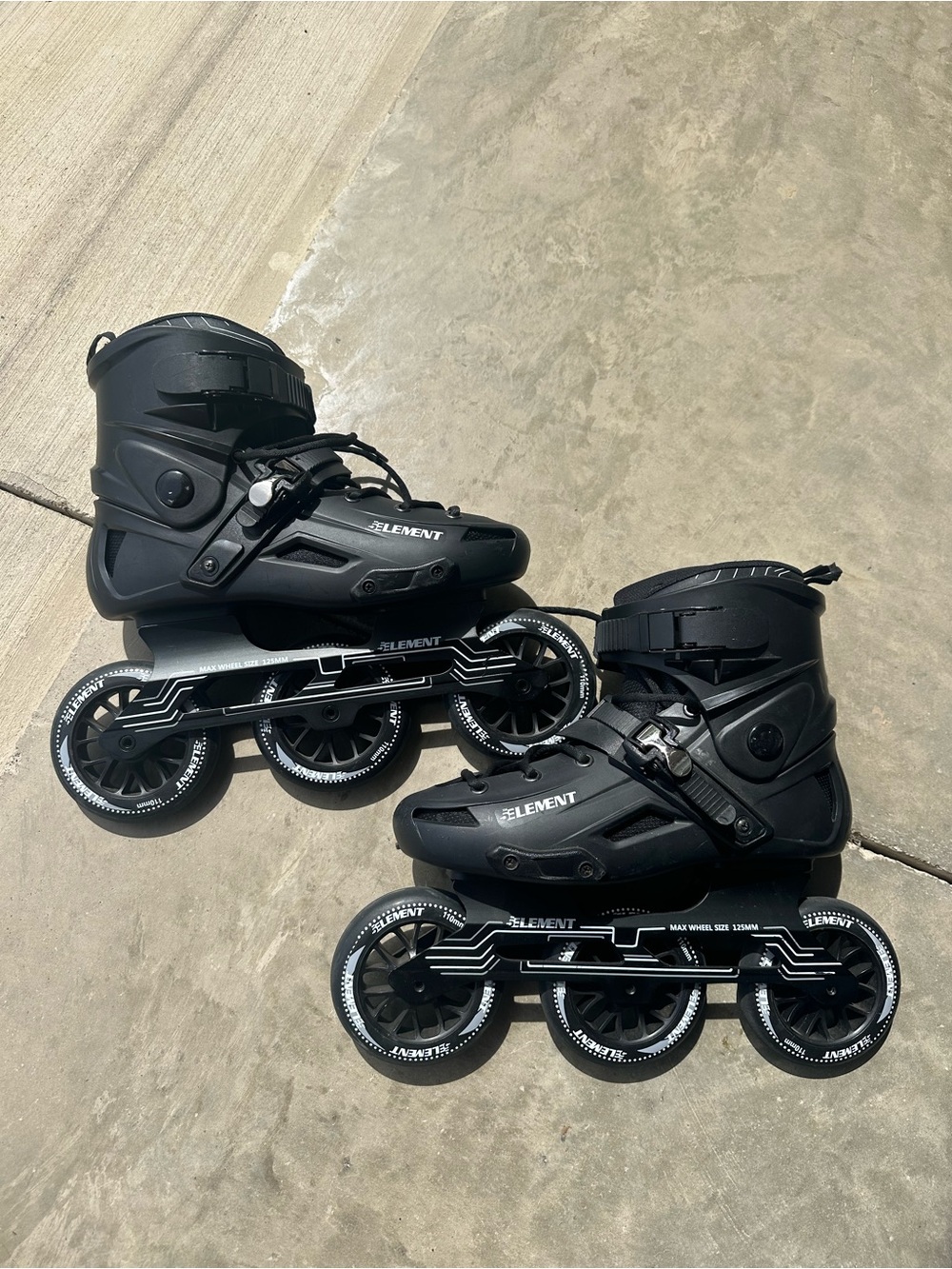 Element Black Inline Speed Skates - High-Performance 3-Wheel Setup
